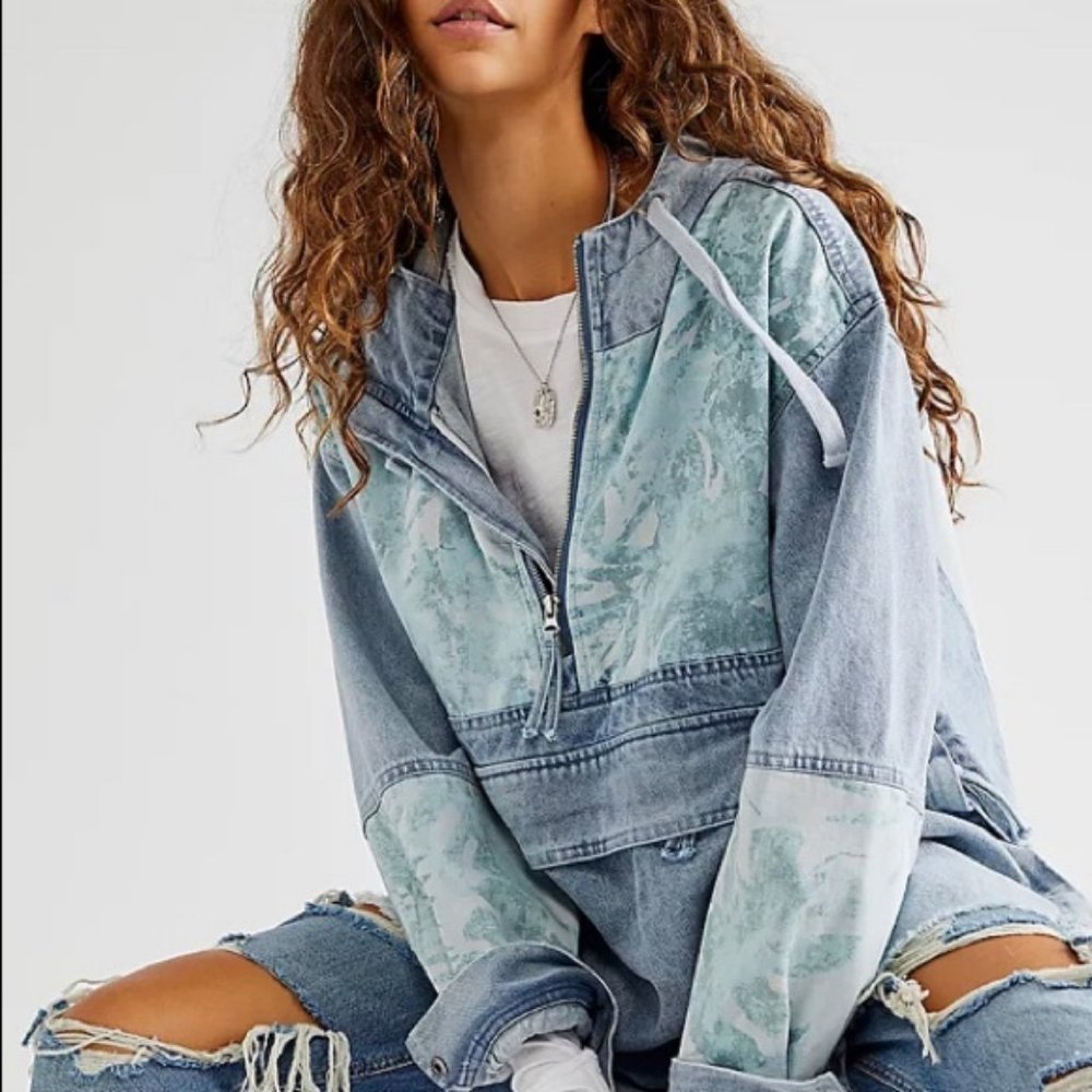 We the Free 'Surf Sweater' Denim Anorak Jacket